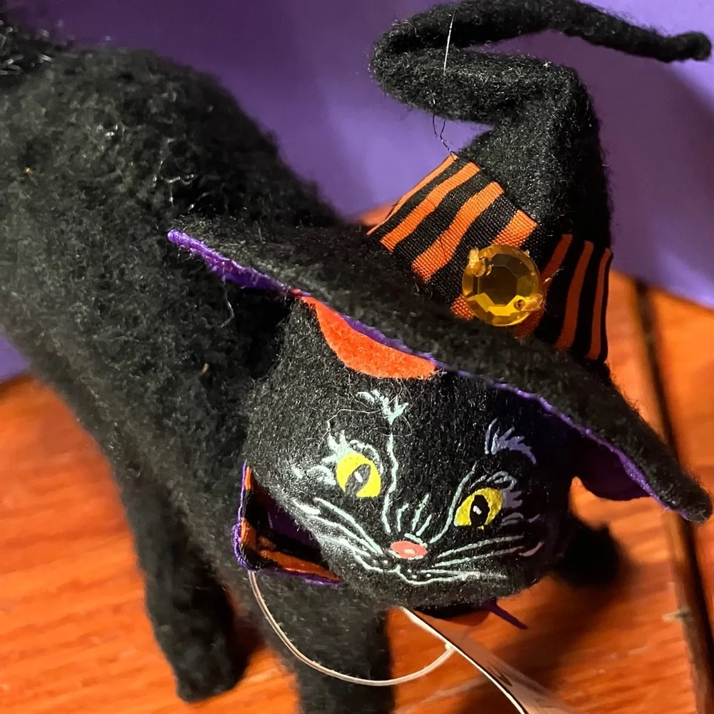 EUC with Tag Annalee Halloween 4” Scaredy Cat 300308 witch black cat